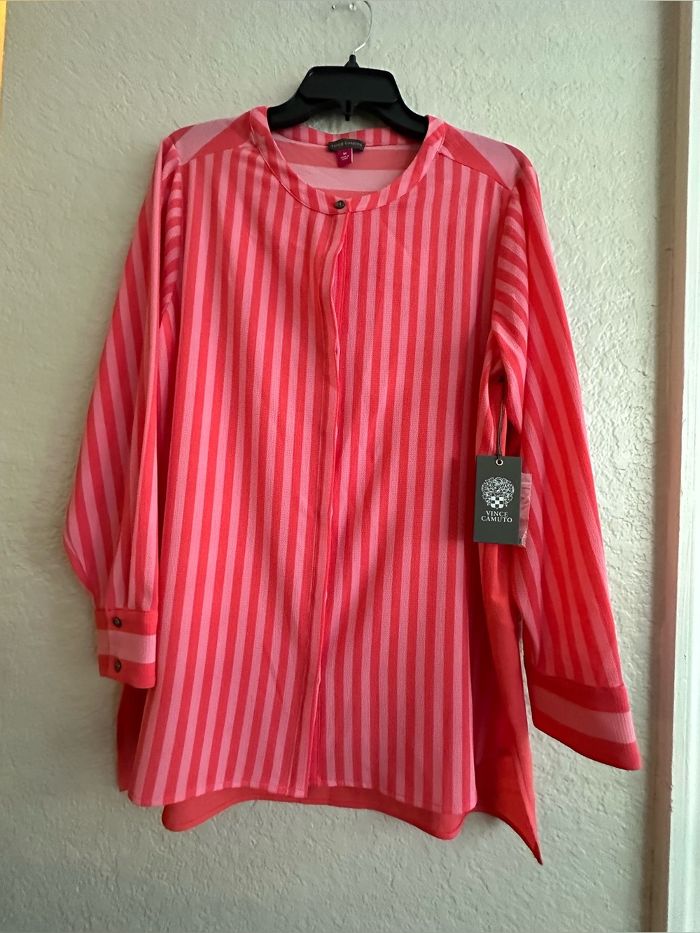 Vince Camuto Girls' Coral and Pink Striped Blouse
